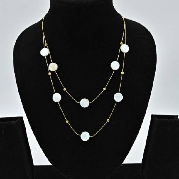 Gold MOP Bead Necklace