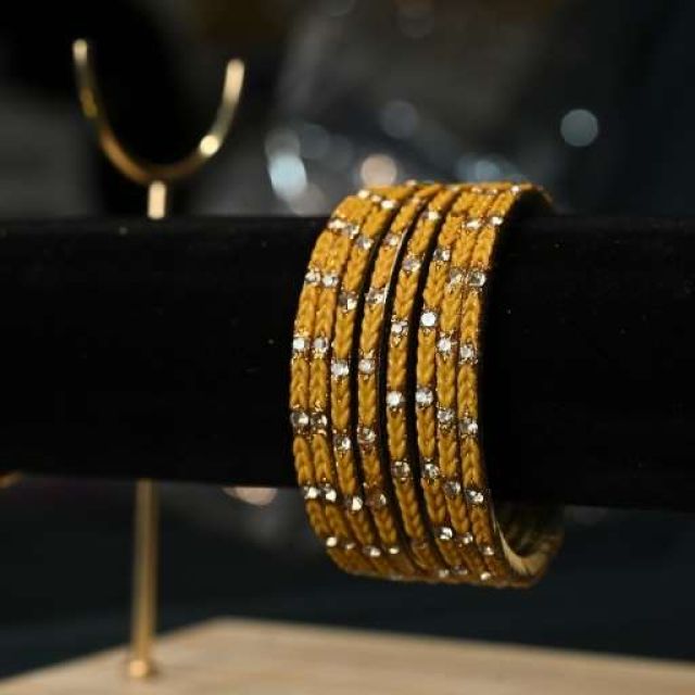 Mustard CZ Bangles Set