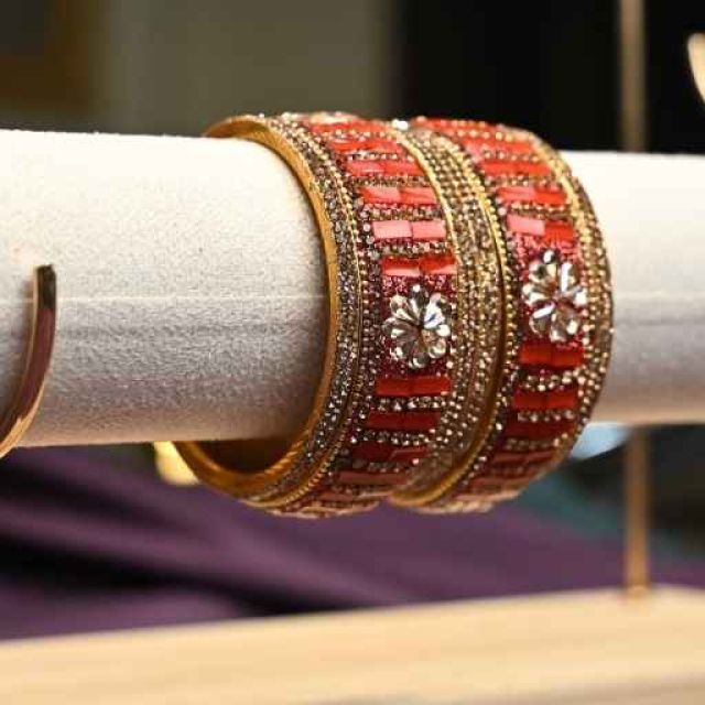 Red CZ Chandelier Bangles