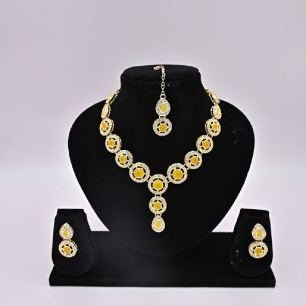 Yellow Circle Choker Set